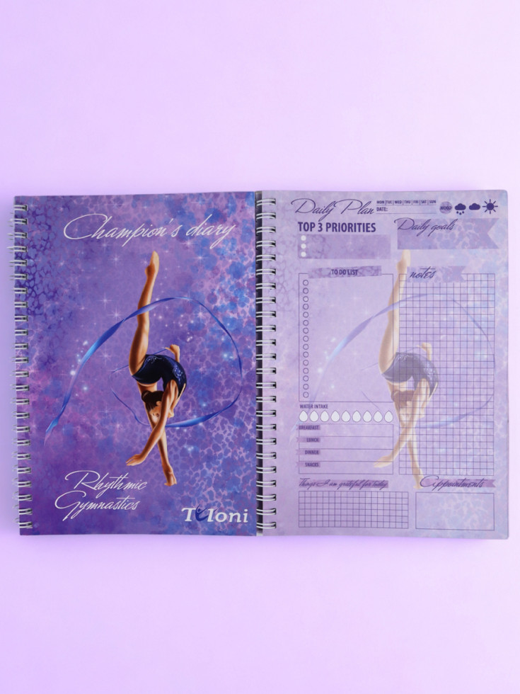 Блокнот гімнастки Tuloni Ribbon, col. Lilac (02)