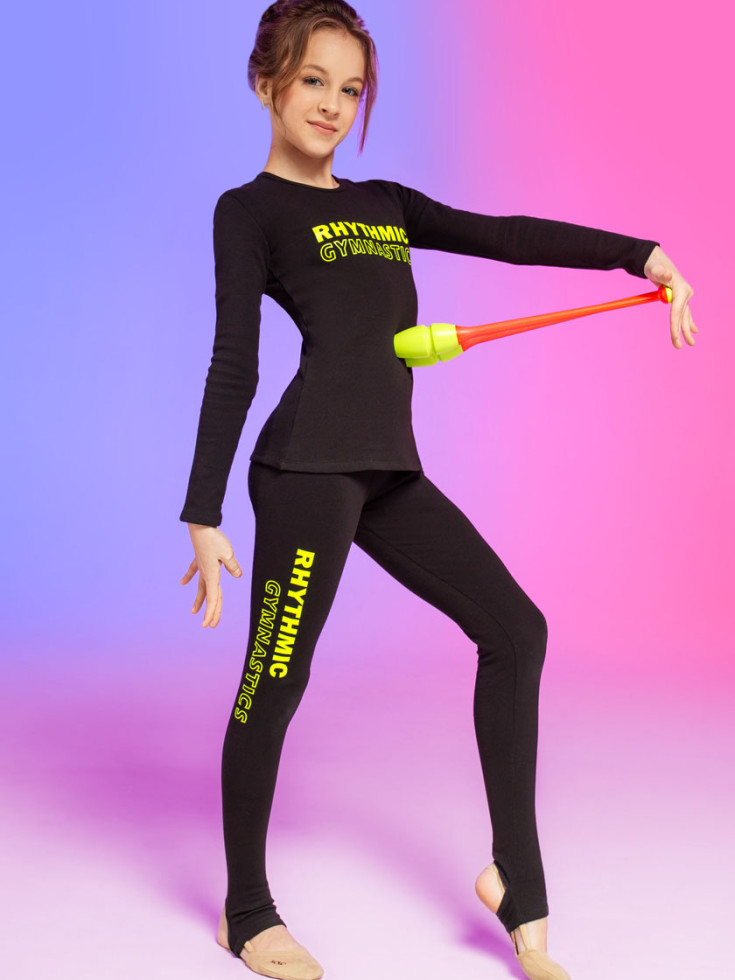 Лосини з вирізом RHYTHMIC GYM (з лимонним)
