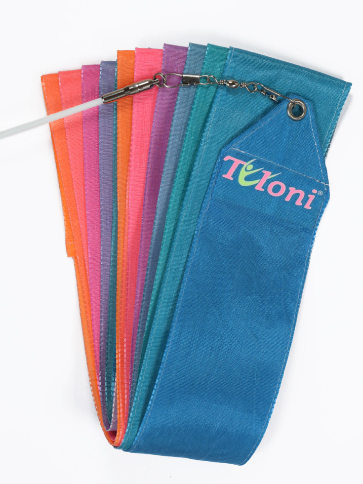 Стрічка Tuloni GR1237 (LtBlxPxO) LtBlue-Pink-Orange